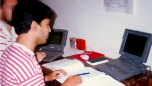 hussain andaryas working with brother r on the hazaragi bible translation in 1996 at the gillettes' home in delhi